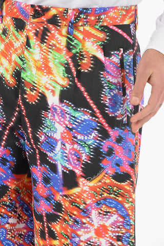 Tailored Double-pleated Shorts with LUMINARIE Print