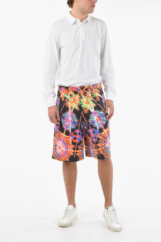 Tailored Double-pleated Shorts with LUMINARIE Print