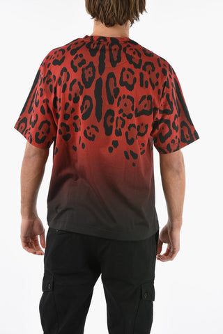 HOT ANIMALIER T-shirt Girocollo con Stampa Leopardo