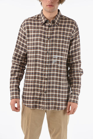 Tattersall Check Pattern Shirt with Contrasting Logo