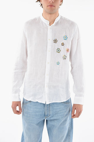 Camicia Brent Lino Ricamo M/ L Tint Capo
