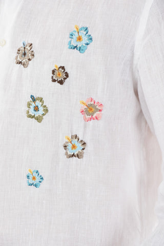 Camicia Brent Lino Ricamo M/ L Tint Capo