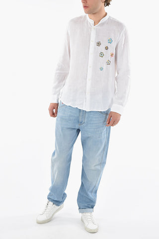 Camicia Brent Lino Ricamo M/ L Tint Capo