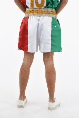 Tech-satin Tricolor Jogger Shorts with DG Logo Patch