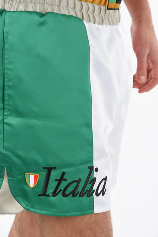Tech-satin Tricolor Jogger Shorts with DG Logo Patch