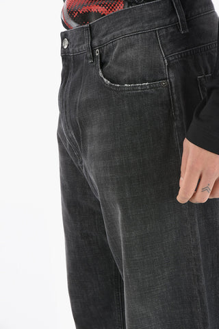 DENIM Oversized Straight-leg Jeans with Logoed Plate