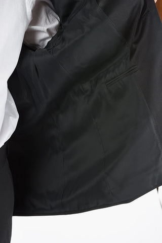 Tailored Single-breasted Blazer with Satin Peak Lapel