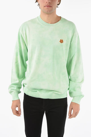 Tye-dyed Crewneck Sweater with TIGER CREST Logo Patch