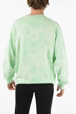 Tye-dyed Crewneck Sweater with TIGER CREST Logo Patch