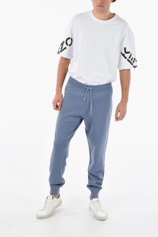 Wool-blend Joggers with Lettering Logo Print