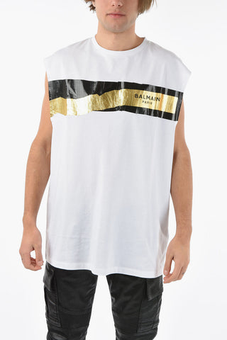 Logo Printed Sleeveless T-shirt