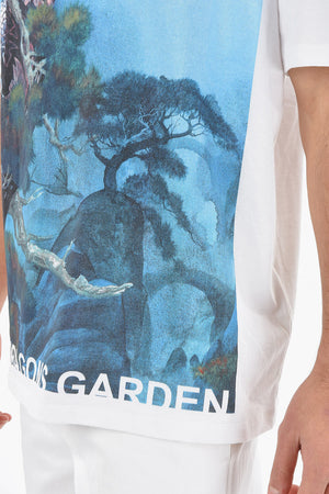 Crewneck T-shirt with DRAGON GARDEN Print