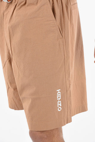 Textured-cotton Shorts with Industrial Belt