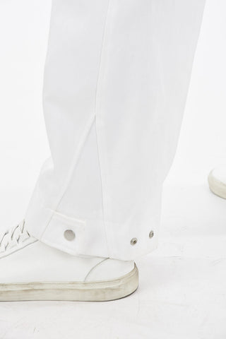Cotton Twill Wide Leg Pants with Belt