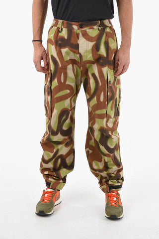 Camouflage Pattern SAILOR Cargo Trousers with Elastic Band