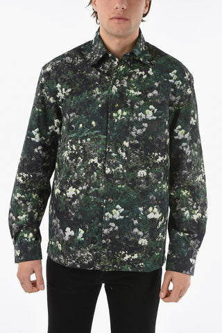 Floral-printed Over Shirt with Breast Pocket