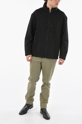Felpa Hoodie con Cappuccio Estraibile e Dettagli a Costine