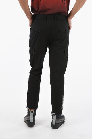 Stretchy Cotton Cargo Pants with Ankle Zips
