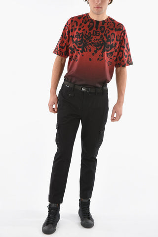 Stretchy Cotton Cargo Pants with Ankle Zips