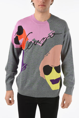 Wool-blend Oversized Sweater with KENZO HOMMAGE Jacquard