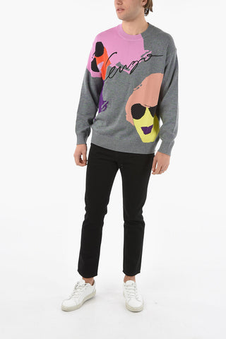 Wool-blend Oversized Sweater with KENZO HOMMAGE Jacquard