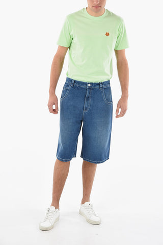 Shorts in Denim a Gamba Diritta