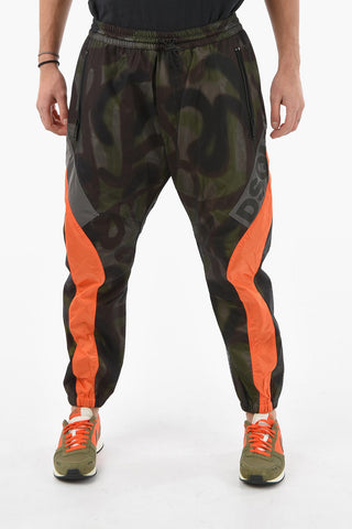 Camouflage Pattern Joggers with Lettering Logo
