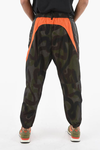 Camouflage Pattern Joggers with Lettering Logo