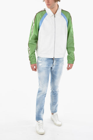 SPORT HYBRID TAPE Bomber with Contrasting Nylon Sleeves