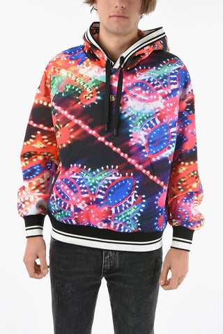 Tech-satin Hoodie with LUMINARIE Print