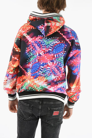 Tech-satin Hoodie with LUMINARIE Print