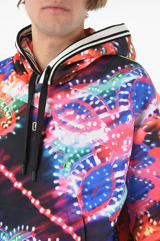 Tech-satin Hoodie with LUMINARIE Print