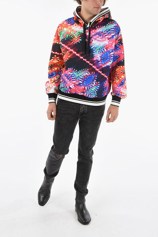 Tech-satin Hoodie with LUMINARIE Print
