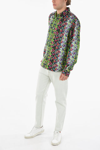 Camicia Floreale in Corduroy con Taschino