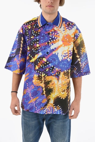 Cotton-batiste Shirt in LUMINARIE Print with Breast Pocket