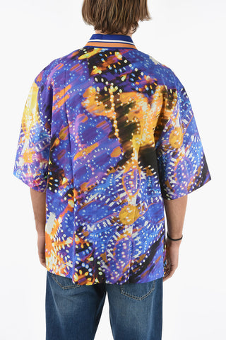 Cotton-batiste Shirt in LUMINARIE Print with Breast Pocket