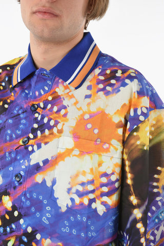 Cotton-batiste Shirt in LUMINARIE Print with Breast Pocket