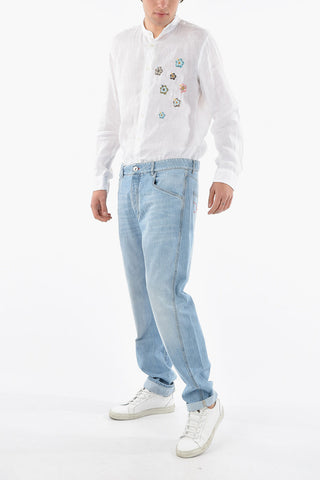 Contrasting Seams Loose Fit Jeans