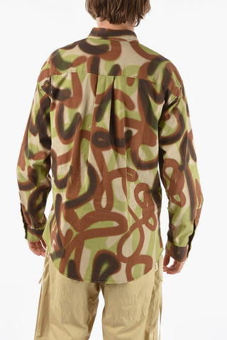 Cargo Shirt with Camouflage Pattern and Flap Pocket