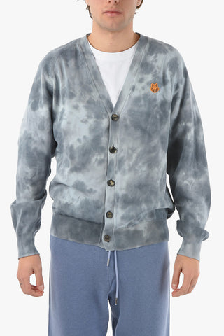 Tye-dyed Cardigan with TIGER CREST Logo Patch
