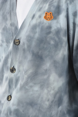 Tye-dyed Cardigan with TIGER CREST Logo Patch