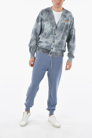 Tye-dyed Cardigan with TIGER CREST Logo Patch