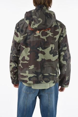 Camouflage Windbreaker with Removable Hood