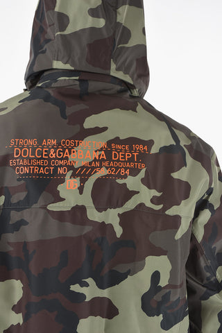 Camouflage Windbreaker with Removable Hood