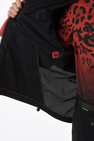 HOT ANIMALIER Leopard-printed Hooded Jacket with Meshed Panel and Double Closure
