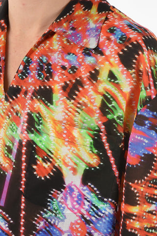 Cotton-batist Hawaiian Shirt with LUMINARIE Print
