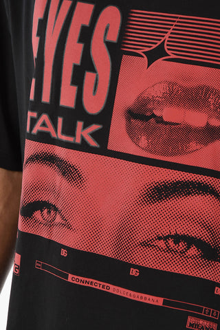HOT ANIMALIER T-shirt Oversize con Stampa EYES TALK