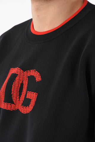 Tech-fabric Sweater with Embroidered DG Logo