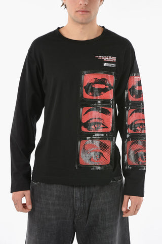 HOT ANIMALIER Long-sleeved T-shirt with EYES TALK Print