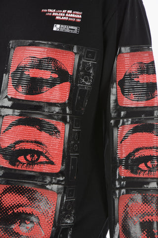 HOT ANIMALIER Long-sleeved T-shirt with EYES TALK Print